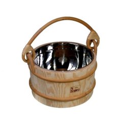 Saunaspand i Pine med indsats i rustfri stl.