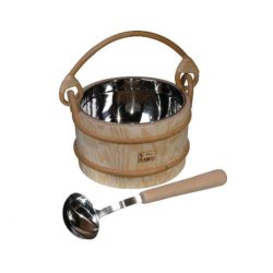 Saunaspand i Pine med indsats i rustfri stl.