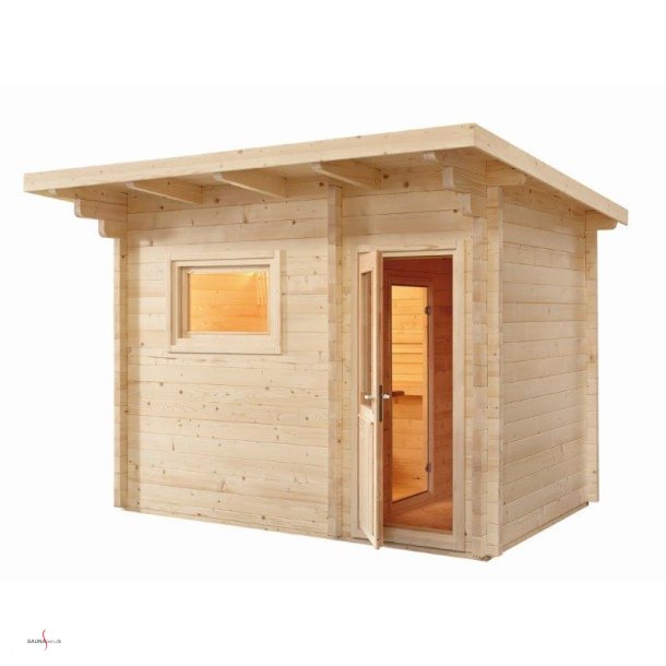 Udendørs sauna til 5-6 personer med forrum.