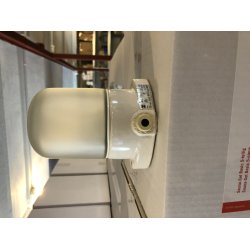 Saunalampe til loft - keramisk med glaskuppel.